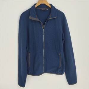 Marmot Blue Fleece Zip Up Jacket Pockets Collared Size Large